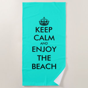 Serviette De Plage Restez calme et profitez de la plage drôle de cita