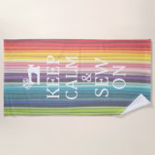 Serviette De Plage Restez Calme Sur L'Artisanat Tissu Arc-En-Ciel (Devant)