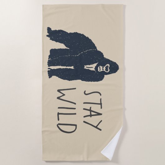 Serviette De Plage Restez Wild Gorilla Silhouette (Devant)