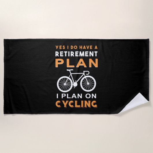 Serviette De Plage Retirement plan I Plan on cycling (Devant)