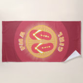 Serviette De Plage Retourner Fille Flop (Devant)