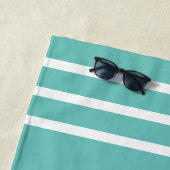 Serviette De Plage Retraité À La Plage, Blancs, Turquoise Léger (En situation)
