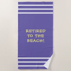 Serviette De Plage Retraité À La Plage, Blancs, Violet