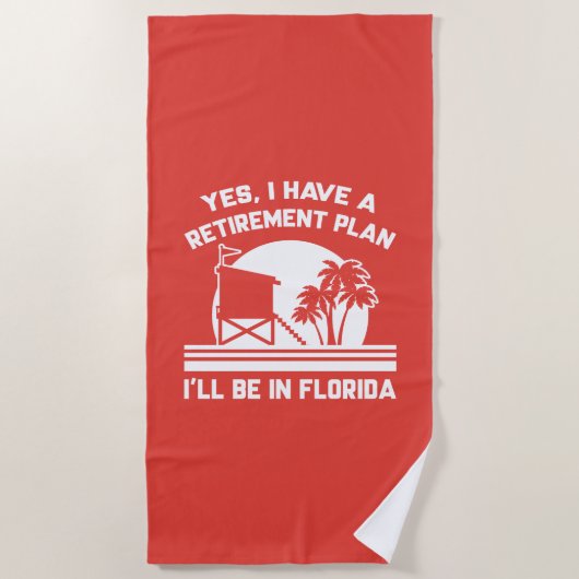 Serviette De Plage Retraite Floride (Devant)