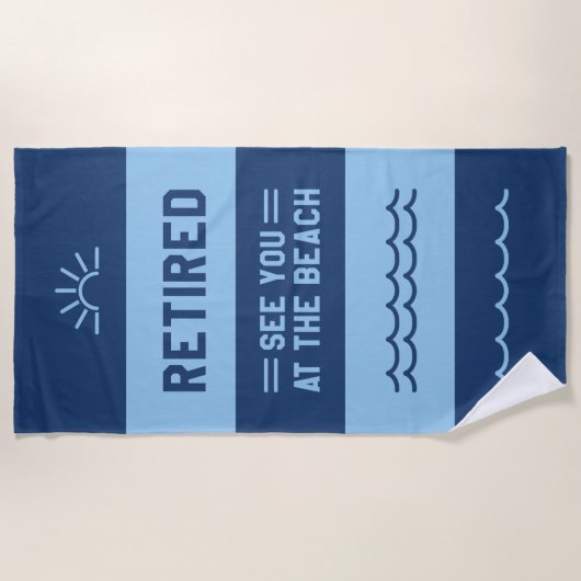Serviette De Plage Retraité Vous Voir À La Plage (Devant)