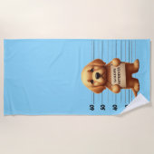 Serviette De Plage Rétreiver doré vilain (Devant)
