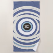 Serviette de plage Rétro à l'œil maléfique et mono (Devant)