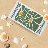 Serviette de plage Retro avec nom - Cadeau personn