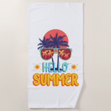 Retro Bonjour Été Soleil & Lunettes de Soleil Plag