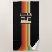 Serviette De Plage Retro Camera with Rainbow Print (Devant)