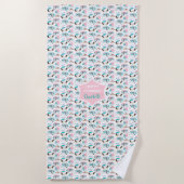 Serviette De Plage Retro Caravan Camping Cute Personnalisé (Devant)