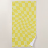 Serviette De Plage Retro citron jaune pastel Warboard (Devant)