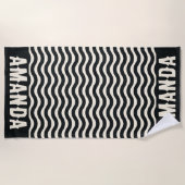 Serviette De Plage Retro Concordance personnalisée vacances d'été (Devant)