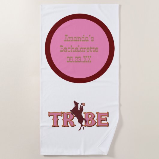 Serviette De Plage Retro Country Tribe Bachelorette Party (Devant)
