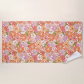 Serviette De Plage Retro Daisy Garden (Devant)