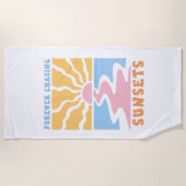 Serviette De Plage Retro de couchers de soleil pour toujours (Devant)