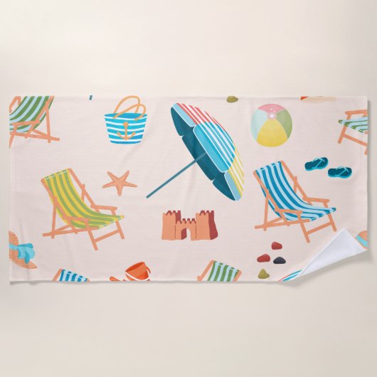 Serviette de plage rétro d'été (Devant)
