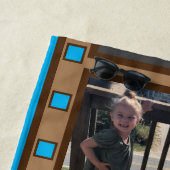 Serviette De Plage Retro Film Strip Ajouter jusqu'à 3 Photos Blue (En situation)