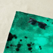 Serviette De Plage Retro Green Paint Splatter (En situation)