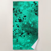 Serviette De Plage Retro Green Paint Splatter (Devant)