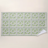 Serviette de plage Retro Green Trellis (Devant)