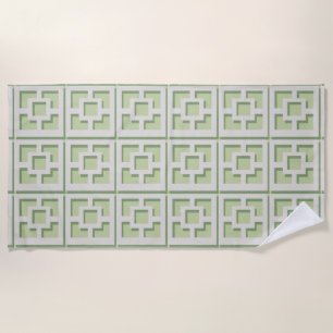 Serviette de plage Retro Green Trellis