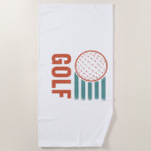 Serviette De Plage Retro Grunge Golf (Devant)