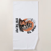Serviette De Plage Retro Halloween Feral Time to Stir Pot (Devant)