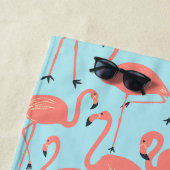 Serviette De Plage Retro Hand-Drawn Flamingo Pattern | Retro Miami (En situation)