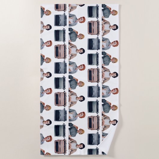 Serviette De Plage Retro Happy Administrative Professionals Day (Devant)