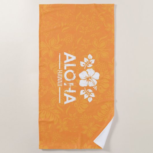 Serviette de plage Retro Hawaii Aloha (Devant)