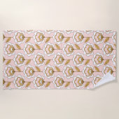 Serviette De Plage Retro Jardin rose motif floral (Devant)