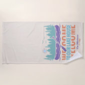 Serviette De Plage Retro Lake House Nom de famille (Devant)