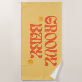 Serviette De Plage Retro les années 70 moutarde Orange Hippie Super b (Devant)