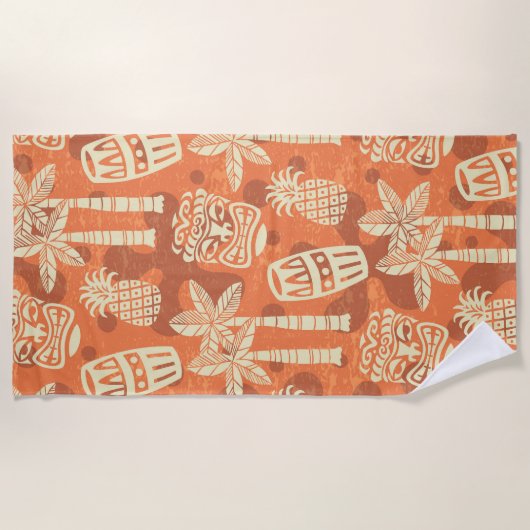 Serviette De Plage Retro Mid Century Modern Tiki Pattern (Devant)