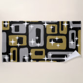 Serviette De Plage Retro Mid-Century Moderne Abstrait (Devant)