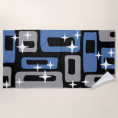 Serviette De Plage Retro Mid-Century Moderne Abstrait (Devant)