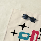 Serviette De Plage Retro Mid-Century Moderne Abstrait (En situation)