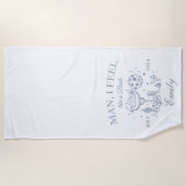 Serviette de plage rétro moderne pour enterrement  (Devant)