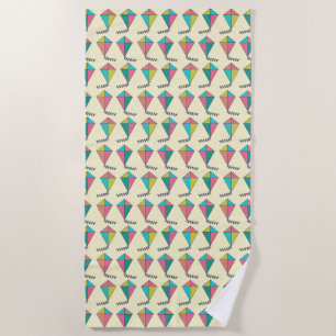 Serviette De Plage Rétro motif coloré de cerf-volant