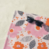Serviette De Plage Rétro motif floral mignon (En situation)