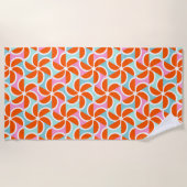 Serviette De Plage Rétro motif orange de cale (Devant)