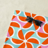 Serviette De Plage Rétro motif orange de cale (En situation)