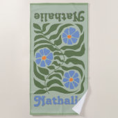 Serviette de plage Retro personnalisée avec nom - (Devant)
