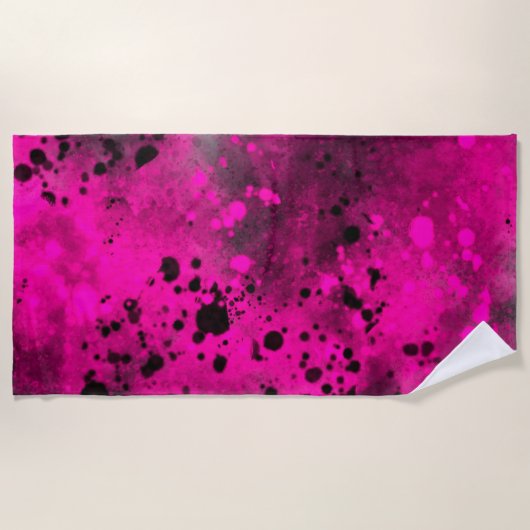 Serviette de plage Retro Pink Splatter (Devant)