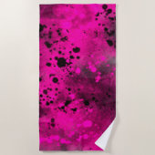 Serviette de plage Retro Pink Splatter (Devant)