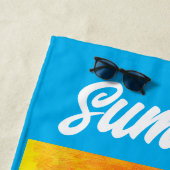 SERVIETTE DE PLAGE RETRO PLAGE FILLES COUCHER DE S (En situation)