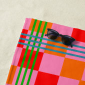 Serviette De Plage Retro Plaid  (En situation)