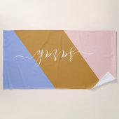 Serviette De Plage Retro Rainbow Graphic Nom personnalisé (Devant)