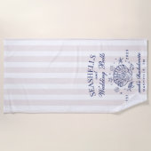 Serviette De Plage Retro Rose Coquillages & Cloches de Mariage Enterr (Devant)